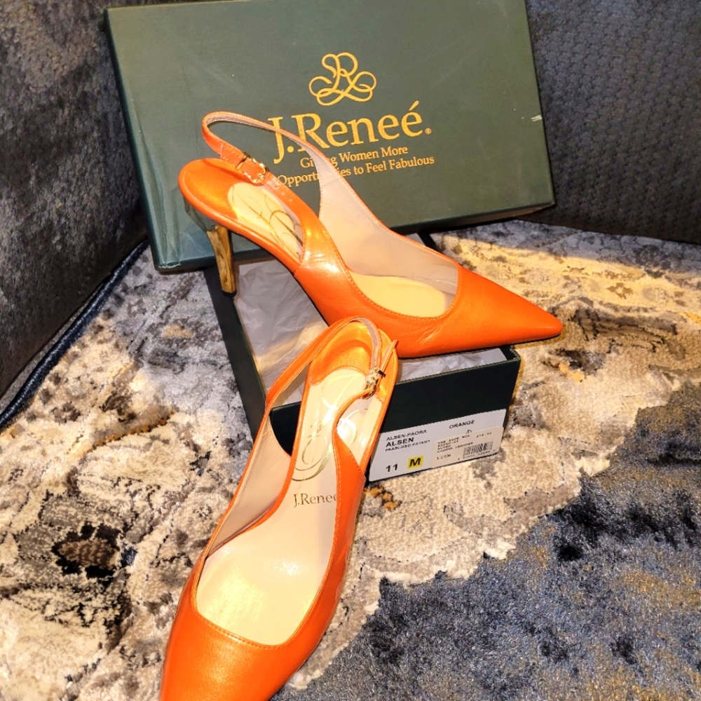 11M Orange with Gold Heel/ Brand